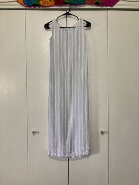 Sigrid Olsen 100% Linen Maxi Dress Size Small Minimalist Beachy Coastal Boho